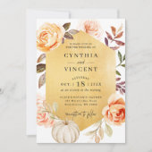 Herfst Luxe Goud Botanische Bloemige Herfst Bruilo Kaart (Voorkant)