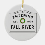 Herfst, MA Holiday Wreath Ceramic Ornament (Voorkant)