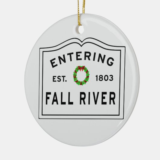 Herfst, MA Holiday Wreath Ceramic Ornament (Links)
