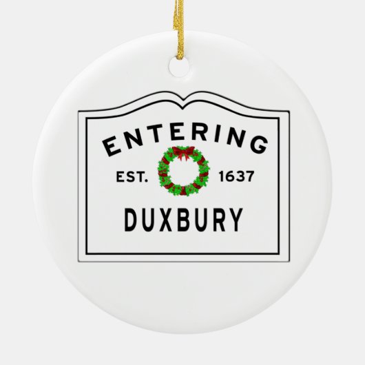 Herfst, MA Holiday Wreath Ceramic Ornament (Achterkant)