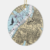 Herfst MA Nautical Chart Keramisch Ornament (Links)