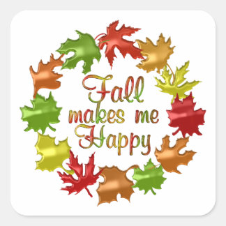 Herfst maakt me gelukkig vierkante sticker