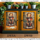 Herfst Mad Hatter Speelkaarten DW8A Decoupage Tissuepapier