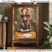 Herfst Mad Hatter Speelkaarten DW8A Decoupage Tissuepapier