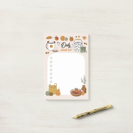 Herfst Madeliefje Checklijst Post-It Notities Post-it® Notes (Op bureau)