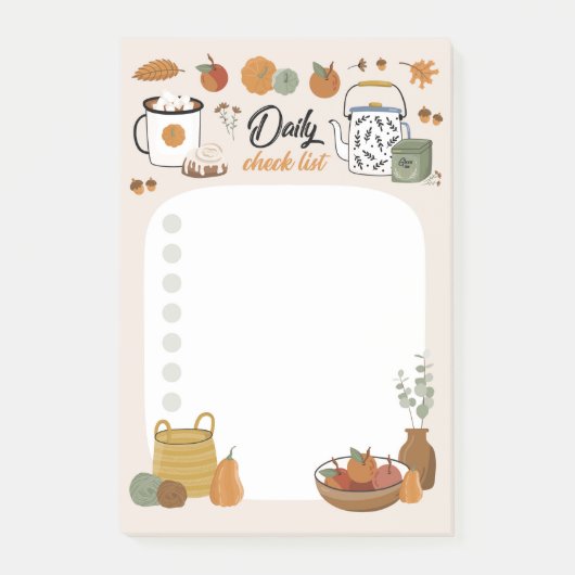 Herfst Madeliefje Checklijst Post-It Notities Post-it® Notes (Voorkant)