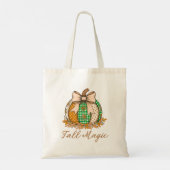 Herfst Magic Patchwork Pumpkin Canvas tas (Achterkant)