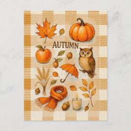 Herfst Magie Ansichtkaart Gezellige Herfst Uil Pom Briefkaart