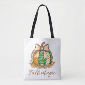 Herfst Magie Patchwork Pompoen Boodschappentas Tote Bag (Voorkant)
