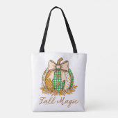 Herfst Magie Patchwork Pompoen Boodschappentas Tote Bag (Achterkant)