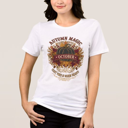 Herfst Magisch Oktober T-shirt – Gezellige Vibes & (Voorkant)