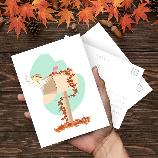 Herfst Mailbox Airmail Briefkaart