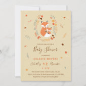 Herfst Mam en Baby Fox Baby shower Aankondiging (Voorkant)