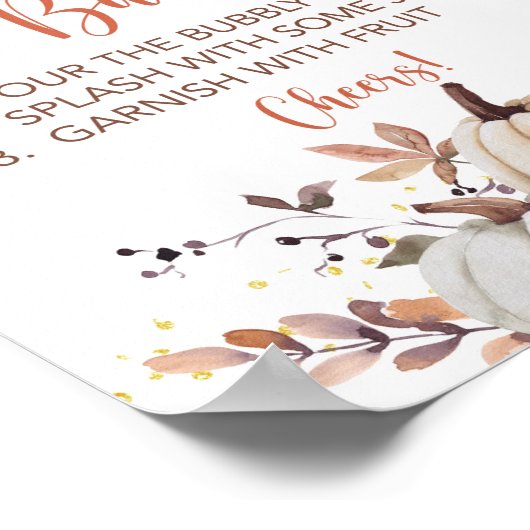 Herfst Mam-osa Bar — pompoentafel Poster (Hoek)