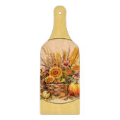 Herfst mand, bloemen, pompoenen, mais peddel snijplank (Voorkant)