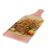 Herfst mand, bloemen, pompoenen, mais peddel snijplank (Hoek)