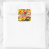 Herfst mand met liefde Thanksgiving Vierkante Sticker (Tas)