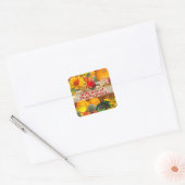 Herfst mand met liefde Thanksgiving Vierkante Sticker (Envelop)