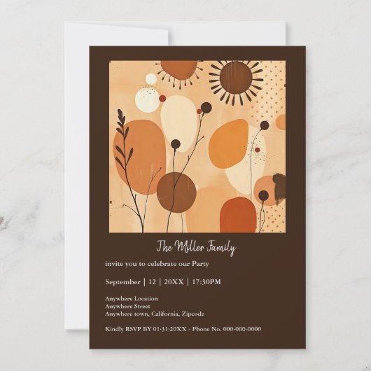 Herfst Mandala Aardse Warm Bloemenpatroon (Voorkant)