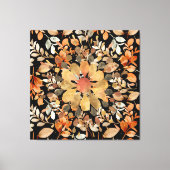 Herfst Mandala bladeren Canvas Afdruk (Voorkant)