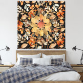 Herfst Mandala bladeren Canvas Afdruk (Insitu (Slaapkamer))