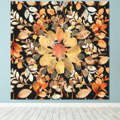 Herfst Mandala bladeren Canvas Afdruk (Insitu (Houten vloer))