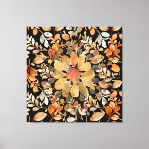 Herfst Mandala bladeren Canvas Afdruk