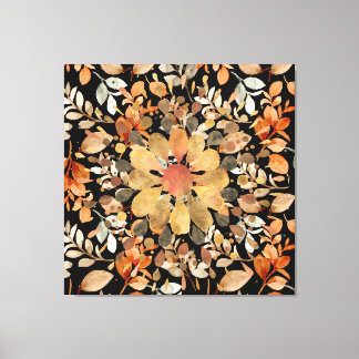 Herfst Mandala bladeren Canvas Afdruk