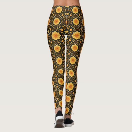 Herfst Mandala Bloemen Leggings (Achterkant)