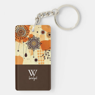 Herfst Mandala Boho Chic Bloemen Tonen Sleutelhanger