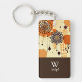 Herfst Mandala Boho Chic Bloemen Tonen Sleutelhanger (Voorkant)