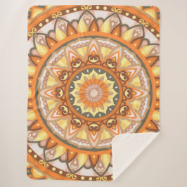Herfst Mandala Gezellig Warmte Val Oranje Geometri Sherpa Deken
