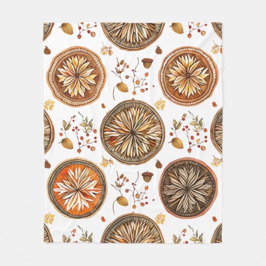 herfst-mandala-patroon fleece deken (Voorkant)
