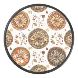 herfst-mandala-patroon hockey puck