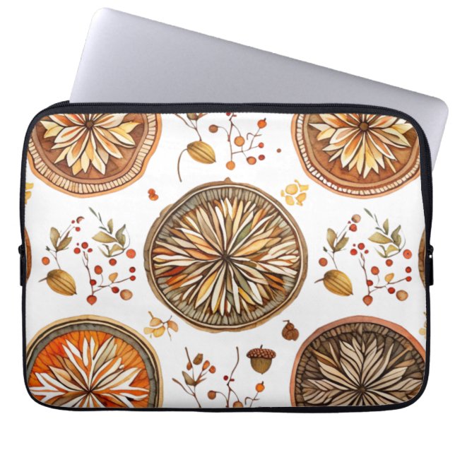 herfst-mandala-patroon laptop sleeve (Voorkant)