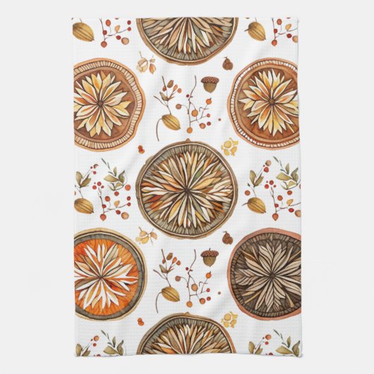 herfst-mandala-patroon theedoek (Verticaal)