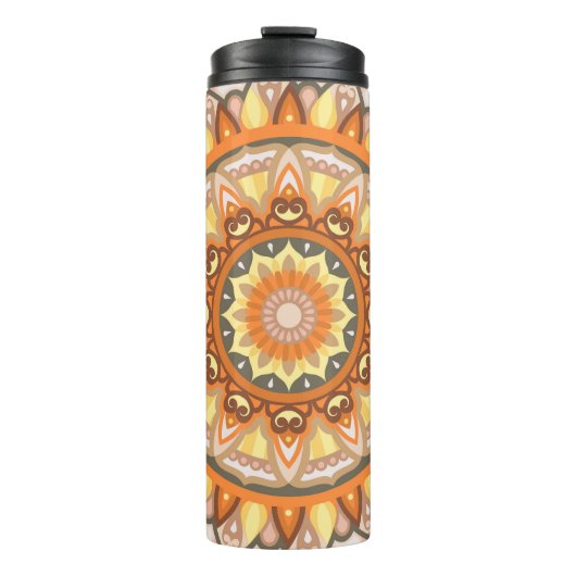 Herfst Mandala Reizen Warme Herfstbladeren Boho Thermosbeker (Voorkant)