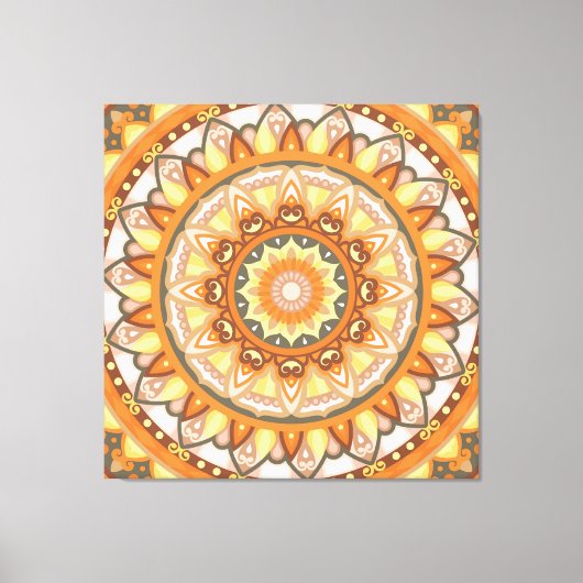 Herfst Mandala Warm Herfst Boho Oranje Knus Canvas Afdruk (Voorkant)