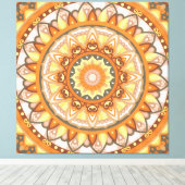 Herfst Mandala Warm Herfst Boho Oranje Knus Canvas Afdruk (Insitu (Houten vloer))