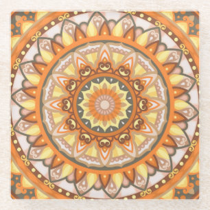 Herfst Mandala Warm Herfst Drankje Gezellig Boho D Glazen Onderzetter