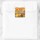 Herfst mandje ~ Envelope Seal/sticker Vierkante Sticker (Tas)