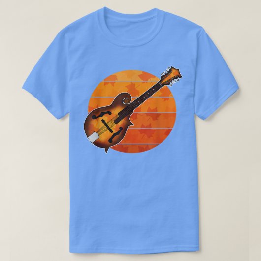 Herfst Mandolin Mandolinist Autumn Thanksgiving Mu T-shirt (Design voorkant)