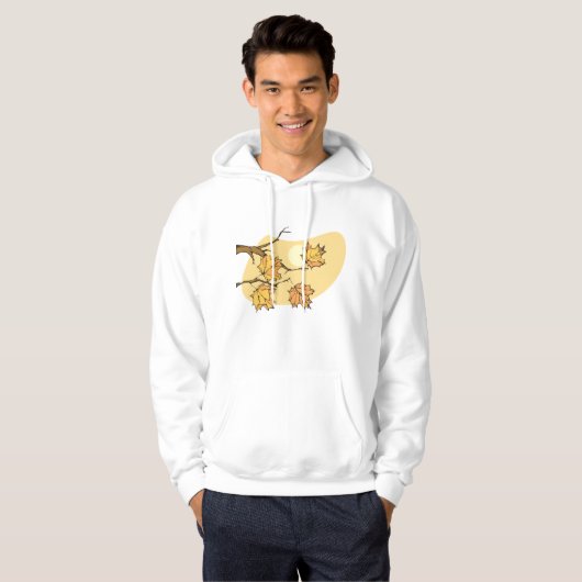 Herfst Maple Bladeren Met Branches En Zonsondergan Hoodie (Voorkant volledig)