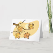 Herfst Maple Bladeren Met Branches En Zonsondergan Kaart (Voorkant)