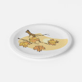 Herfst Maple Bladeren Met Branches En Zonsondergan Papieren Bordje (Gekanteld)