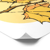Herfst Maple Bladeren Met Branches En Zonsondergan Poster (Hoek)