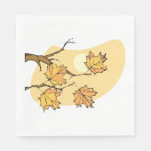 Herfst Maple Bladeren Met Branches En Zonsondergan Servet (Voorkant)