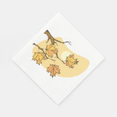Herfst Maple Bladeren Met Branches En Zonsondergan Servet (Hoek)