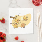 Herfst Maple Bladeren Met Branches En Zonsondergan Servet