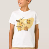Herfst Maple Bladeren Met Branches En Zonsondergan T-shirt (Voorkant)